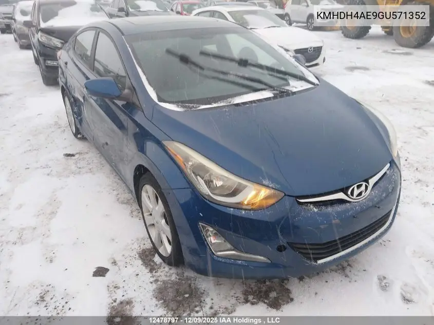 KMHDH4AE9GU571352 2016 Hyundai Elantra Sport Appearance