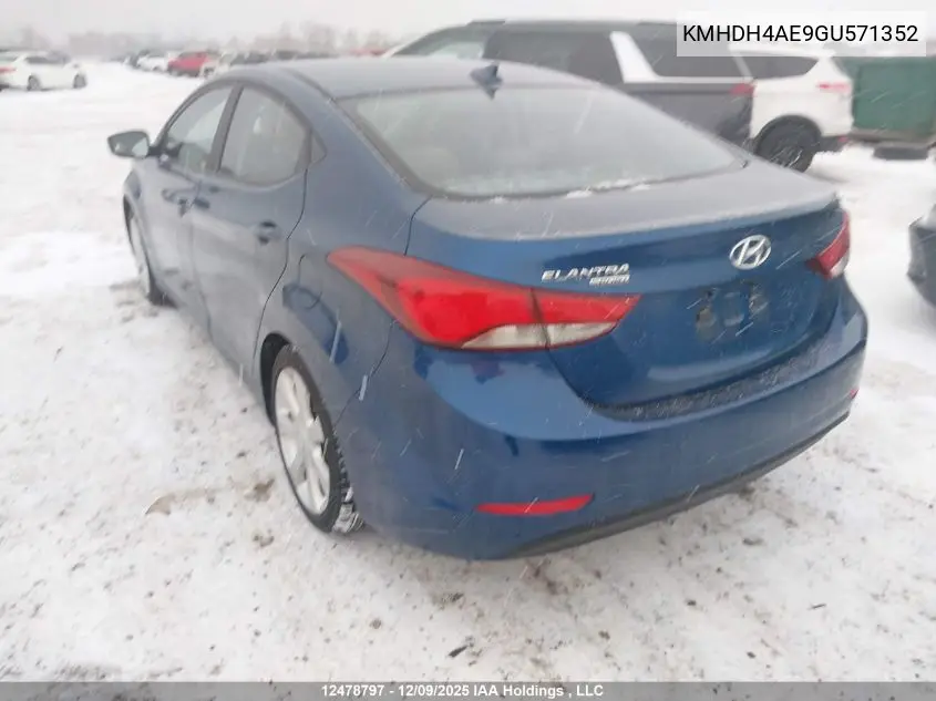 KMHDH4AE9GU571352 2016 Hyundai Elantra Sport Appearance