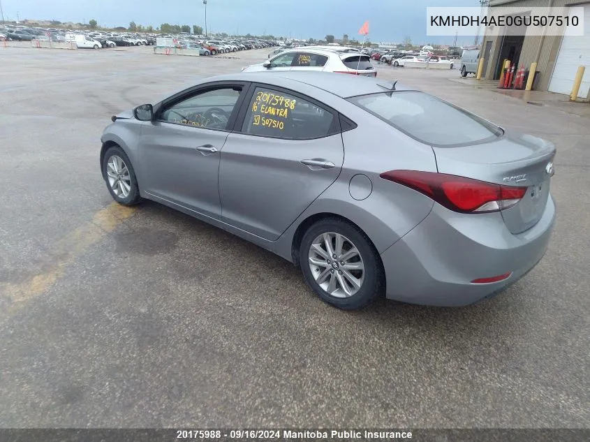 KMHDH4AE0GU507510 2016 Hyundai Elantra Se