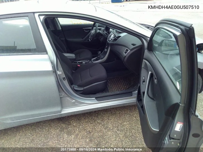 KMHDH4AE0GU507510 2016 Hyundai Elantra Se