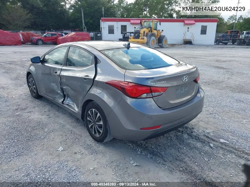 KMHDH4AE2GU624229 2016 Hyundai Elantra Se