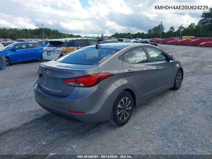 KMHDH4AE2GU624229 2016 Hyundai Elantra Se