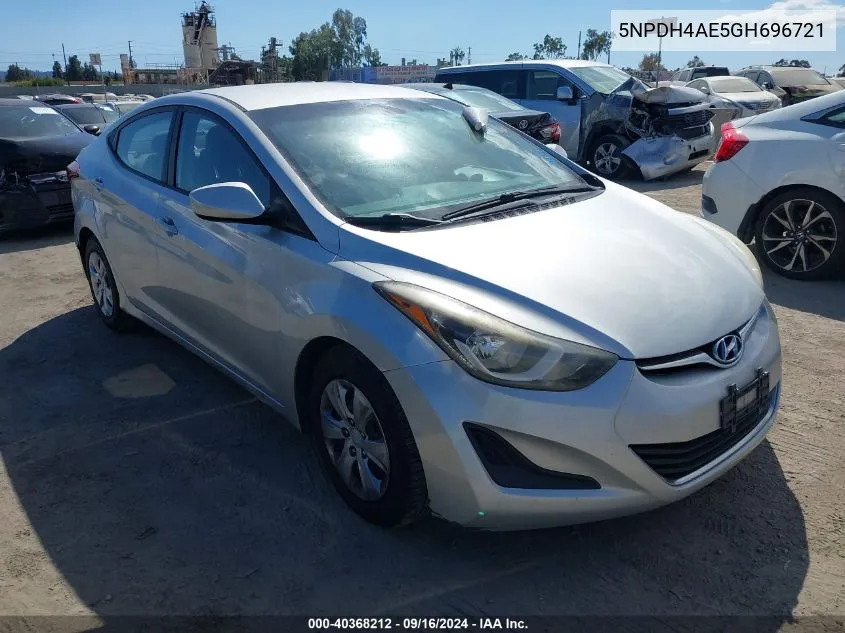 5NPDH4AE5GH696721 2016 Hyundai Elantra Se