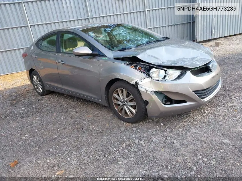 5NPDH4AE6GH773239 2016 Hyundai Elantra Se
