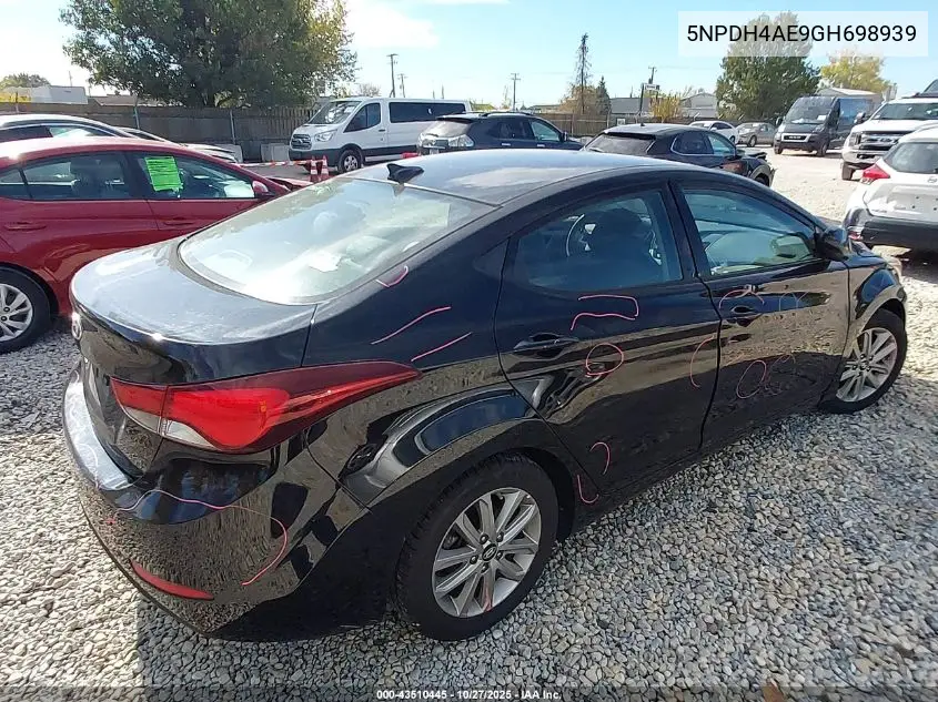 5NPDH4AE9GH698939 2016 Hyundai Elantra Se