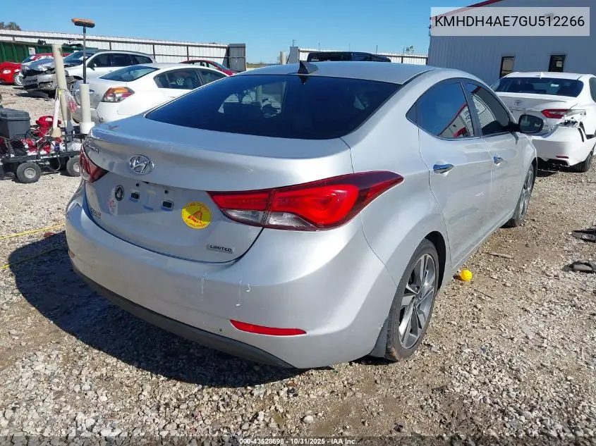 KMHDH4AE7GU512266 2016 Hyundai Elantra Limited