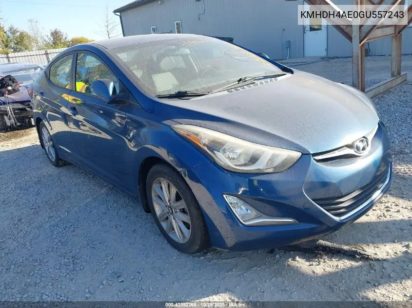 KMHDH4AE0GU557243 2016 Hyundai Elantra Se