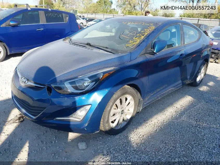KMHDH4AE0GU557243 2016 Hyundai Elantra Se