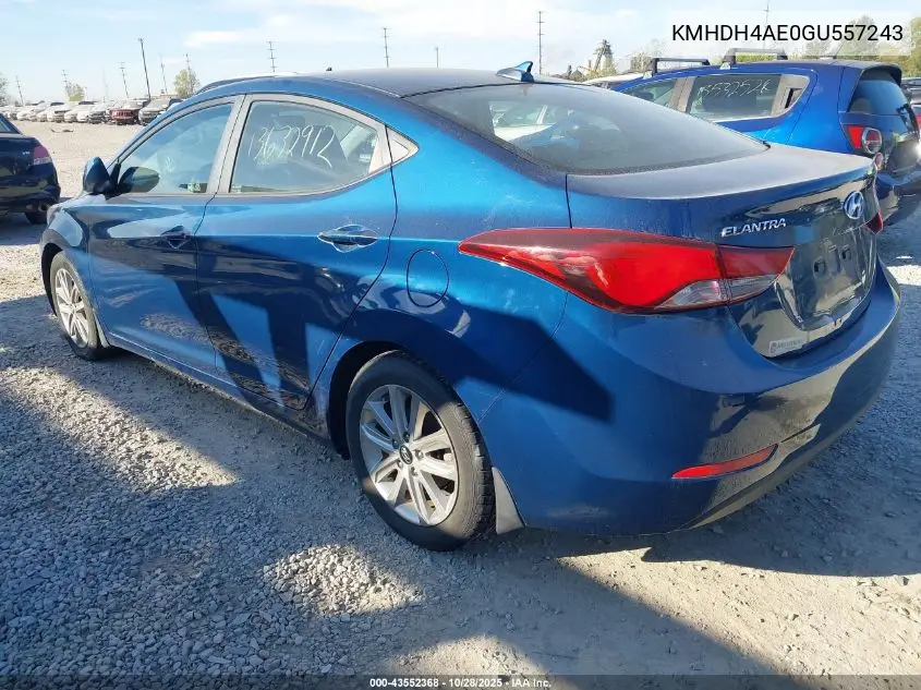 KMHDH4AE0GU557243 2016 Hyundai Elantra Se