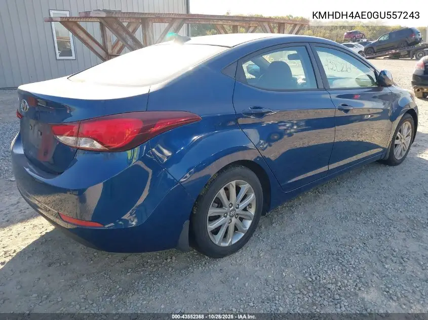 KMHDH4AE0GU557243 2016 Hyundai Elantra Se