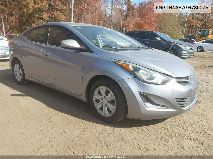 5NPDH4AE7GH730075 2016 Hyundai Elantra Se