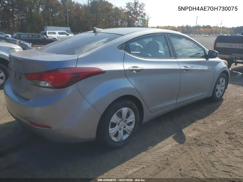 5NPDH4AE7GH730075 2016 Hyundai Elantra Se
