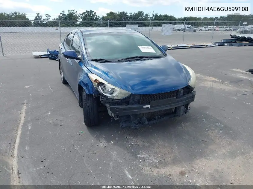 KMHDH4AE6GU599108 2016 Hyundai Elantra Se