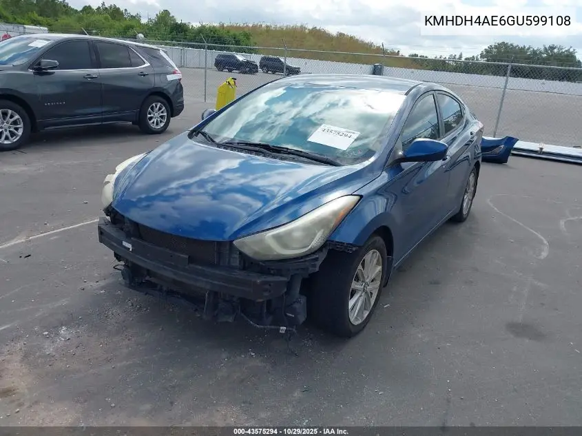 KMHDH4AE6GU599108 2016 Hyundai Elantra Se