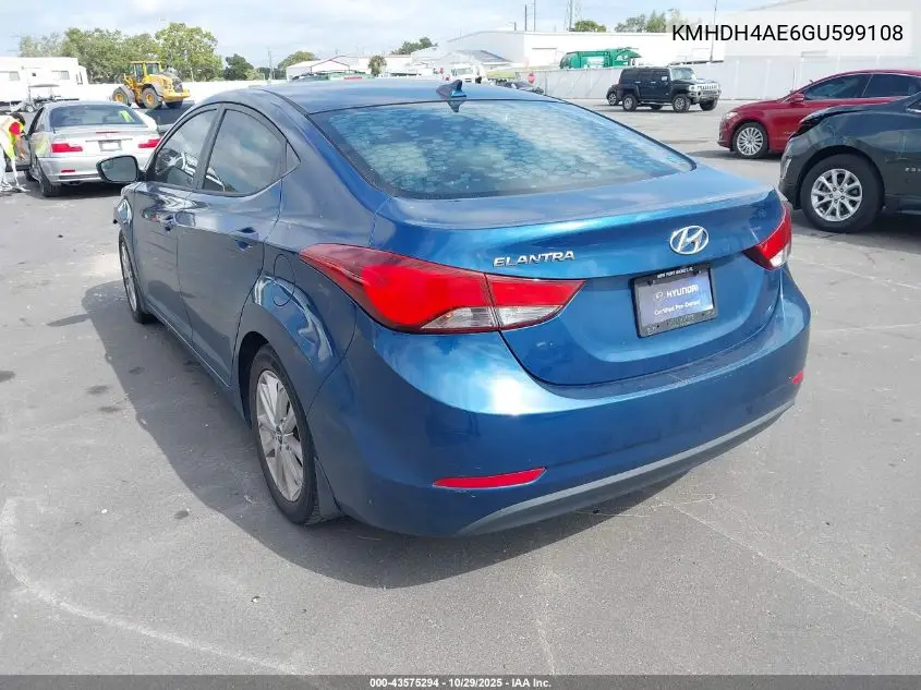 KMHDH4AE6GU599108 2016 Hyundai Elantra Se