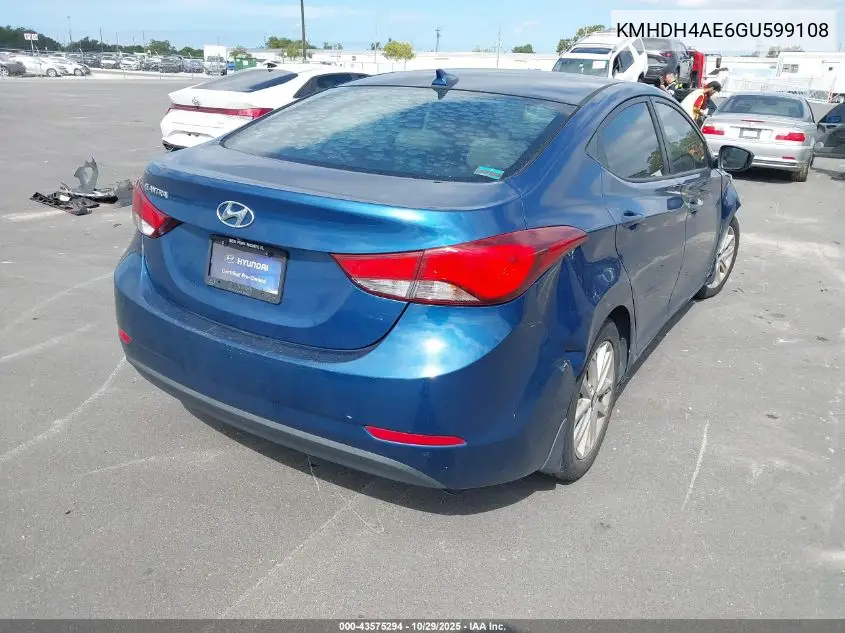 KMHDH4AE6GU599108 2016 Hyundai Elantra Se