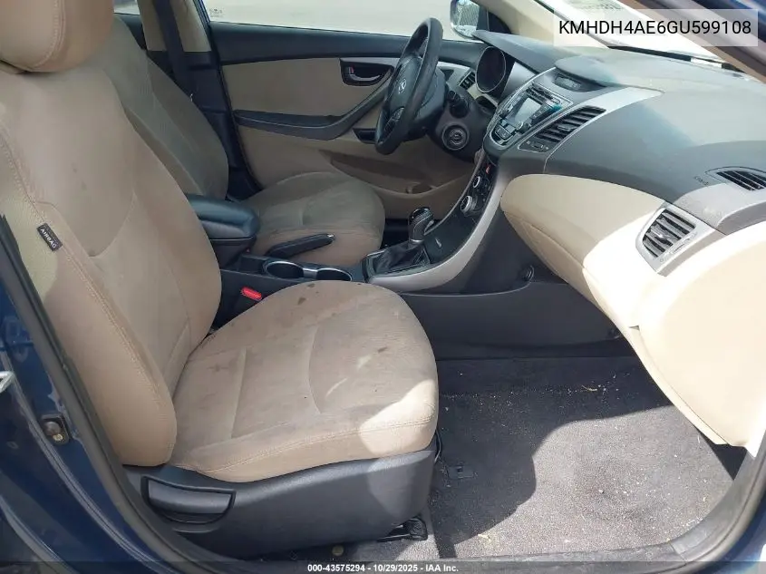 KMHDH4AE6GU599108 2016 Hyundai Elantra Se