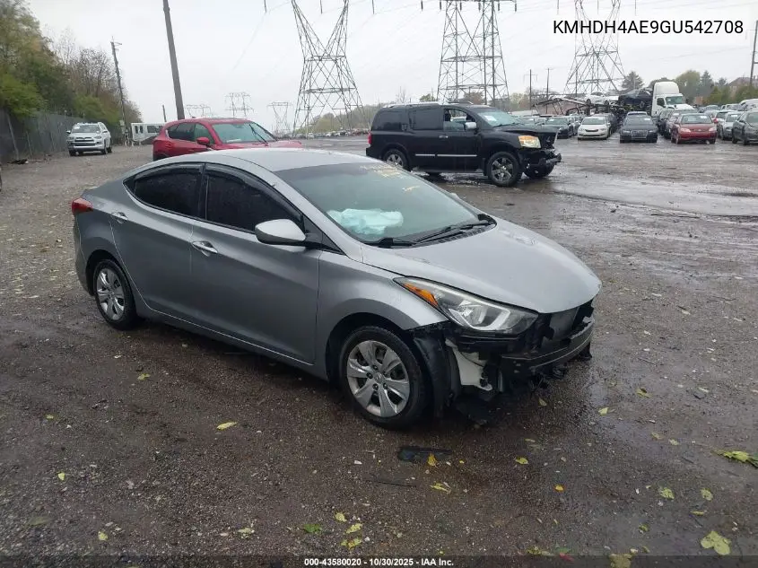KMHDH4AE9GU542708 2016 Hyundai Elantra Se