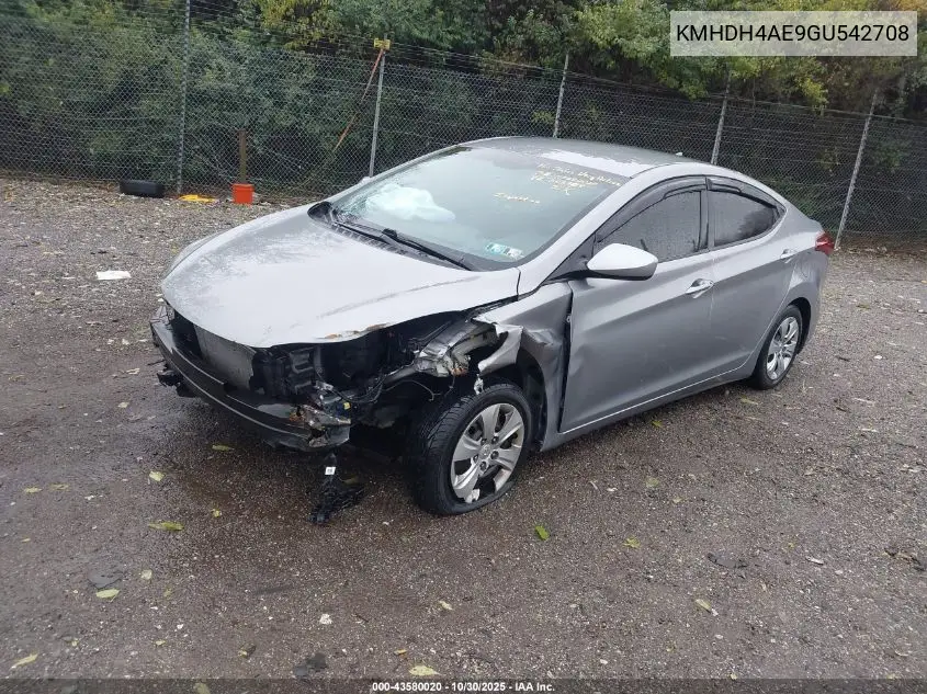 KMHDH4AE9GU542708 2016 Hyundai Elantra Se