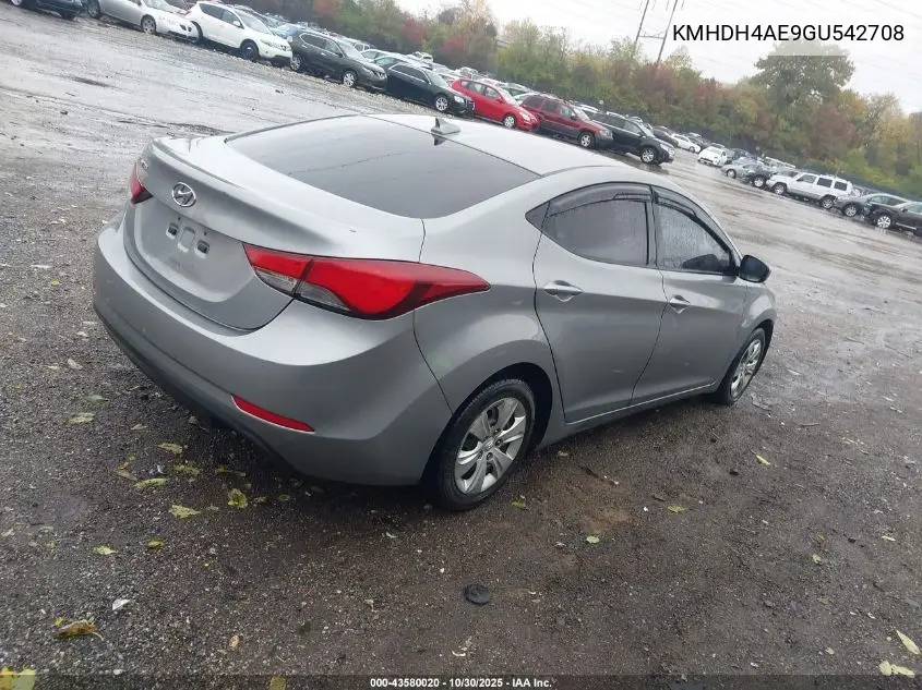 KMHDH4AE9GU542708 2016 Hyundai Elantra Se