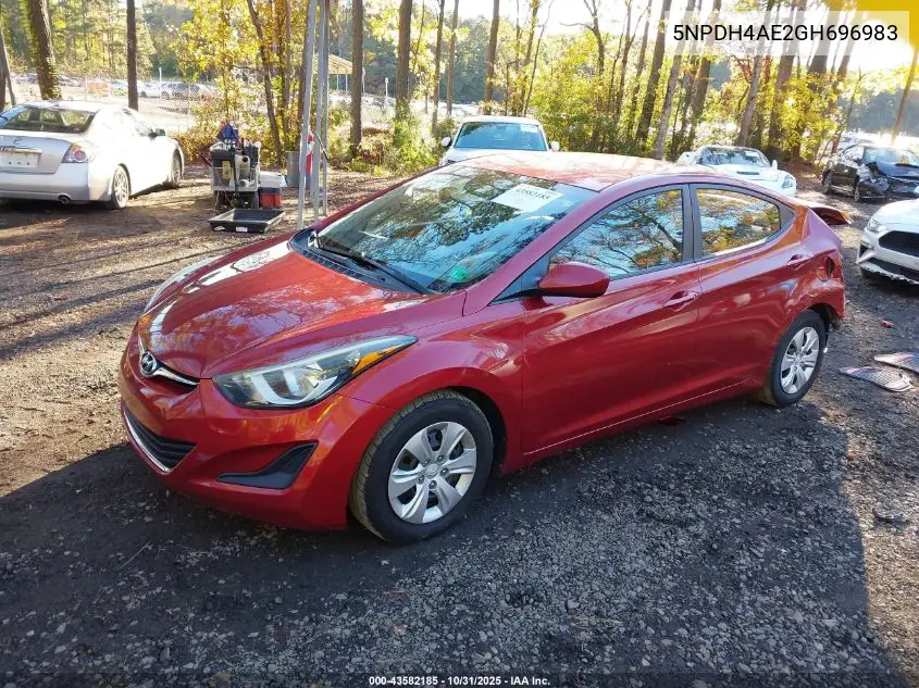 5NPDH4AE2GH696983 2016 Hyundai Elantra Se