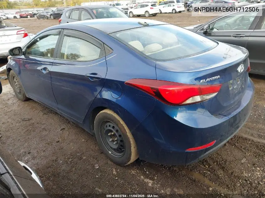 5NPDH4AE6GH712506 2016 Hyundai Elantra Se