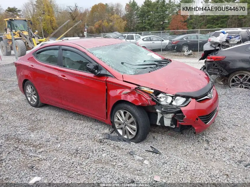 KMHDH4AE9GU544670 2016 Hyundai Elantra Se