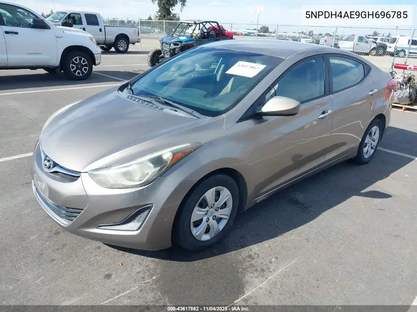 5NPDH4AE9GH696785 2016 Hyundai Elantra Se