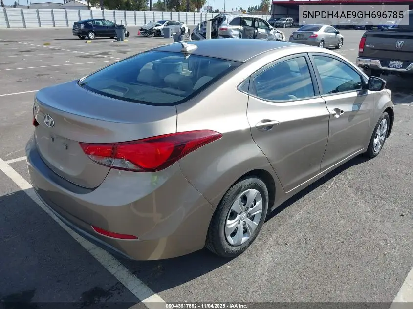 5NPDH4AE9GH696785 2016 Hyundai Elantra Se