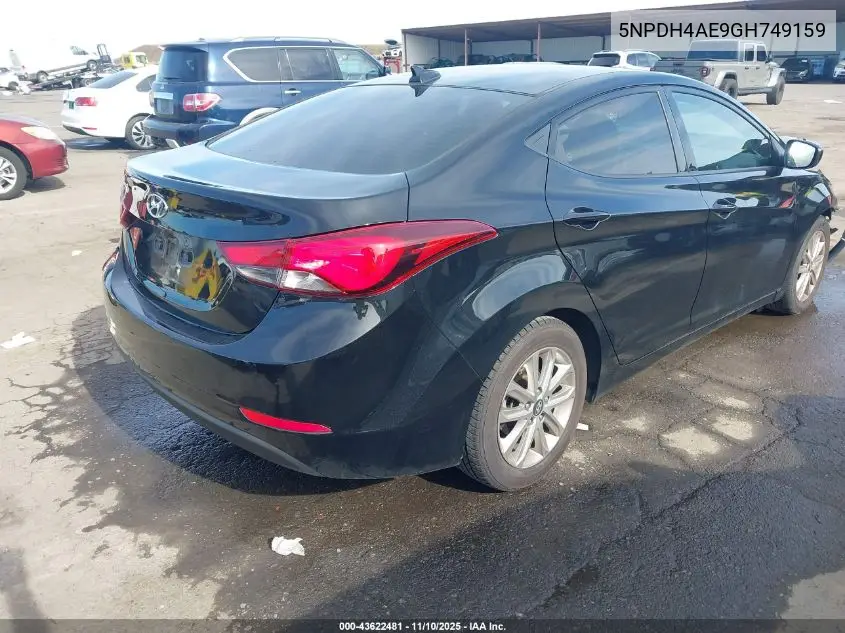 5NPDH4AE9GH749159 2016 Hyundai Elantra Se