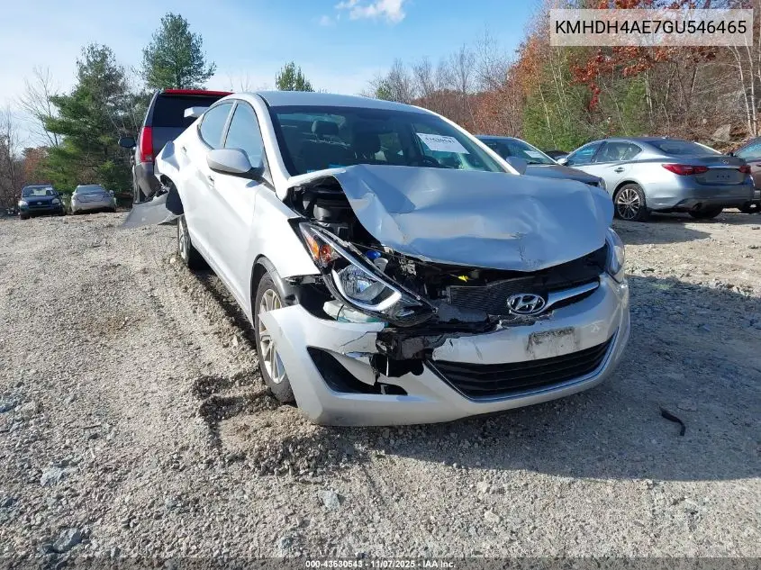 KMHDH4AE7GU546465 2016 Hyundai Elantra Se