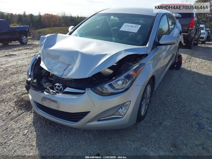 KMHDH4AE7GU546465 2016 Hyundai Elantra Se