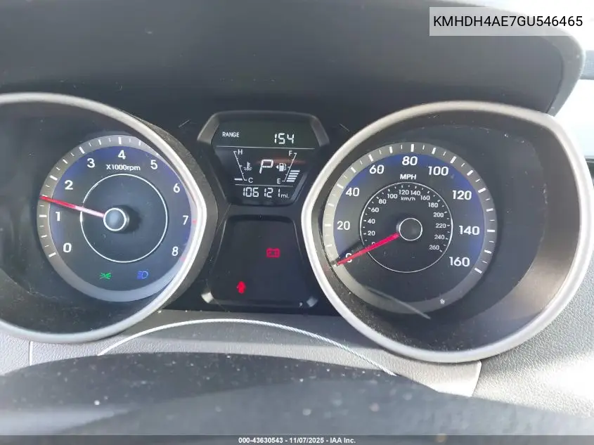 KMHDH4AE7GU546465 2016 Hyundai Elantra Se
