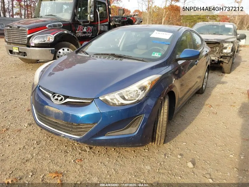 5NPDH4AE4GH737212 2016 Hyundai Elantra Se