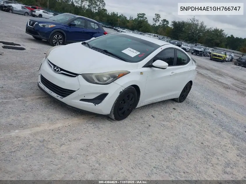 5NPDH4AE1GH766747 2016 Hyundai Elantra Se