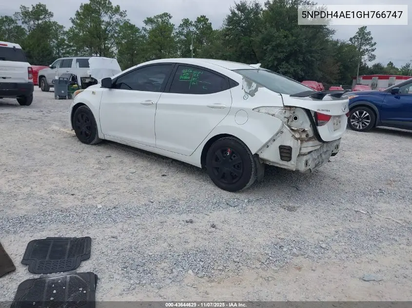 5NPDH4AE1GH766747 2016 Hyundai Elantra Se