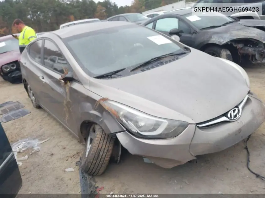 5NPDH4AE5GH669423 2016 Hyundai Elantra Se