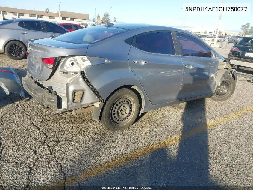 5NPDH4AE1GH750077 2016 Hyundai Elantra Se