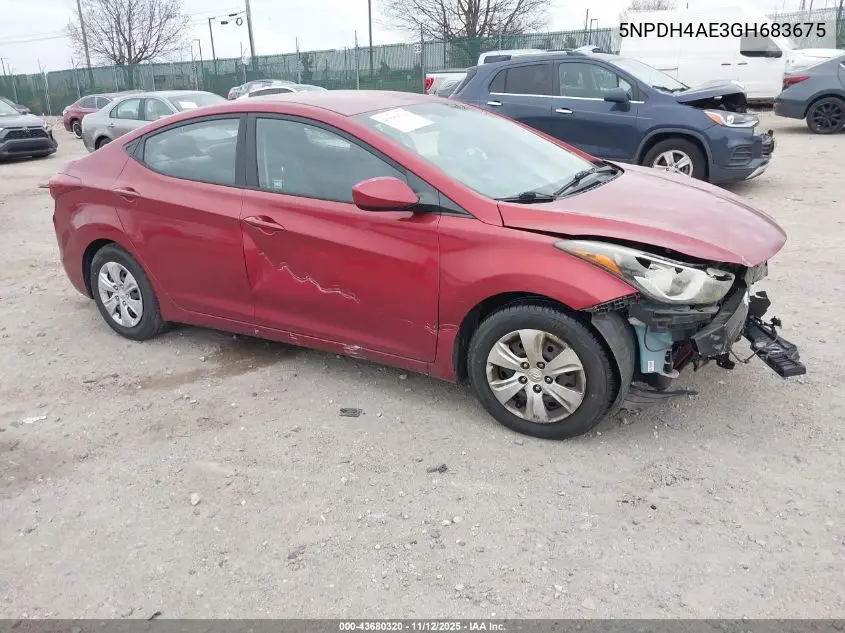 5NPDH4AE3GH683675 2016 Hyundai Elantra Se