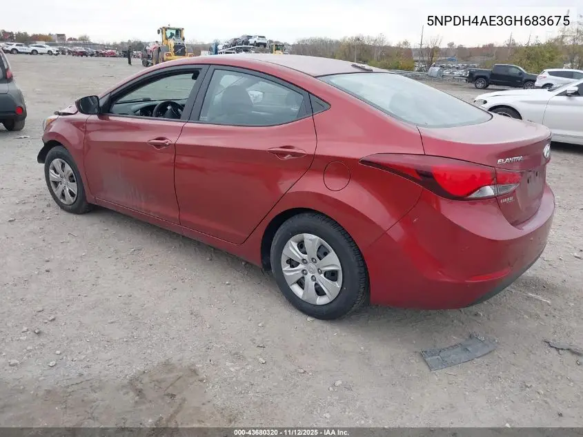 5NPDH4AE3GH683675 2016 Hyundai Elantra Se