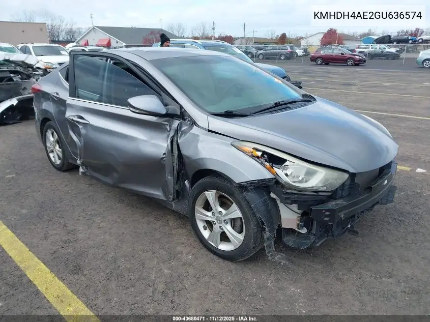 KMHDH4AE2GU636574 2016 Hyundai Elantra Value Edition
