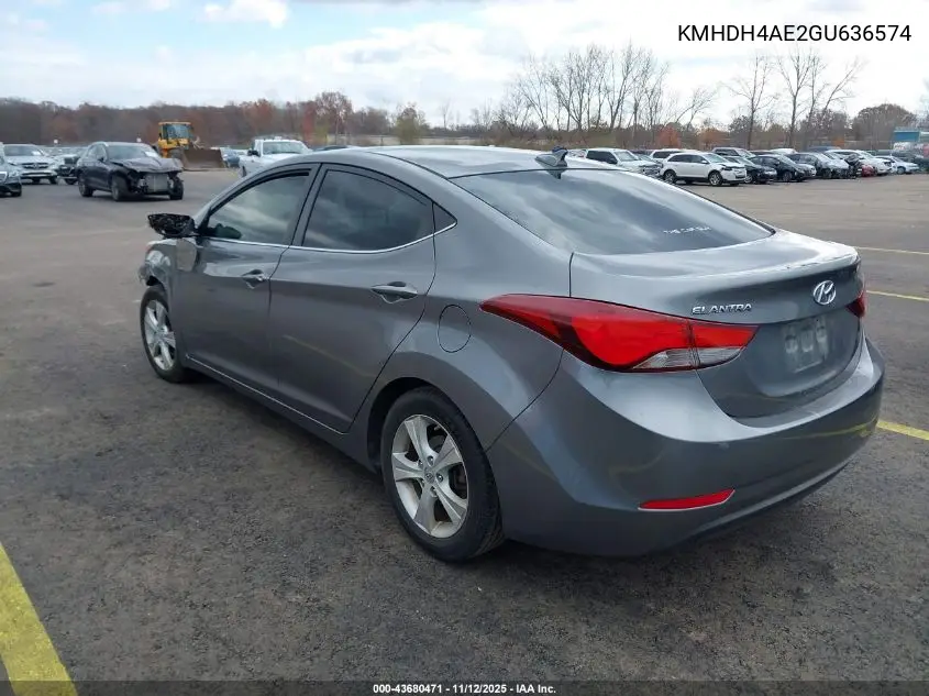 KMHDH4AE2GU636574 2016 Hyundai Elantra Value Edition