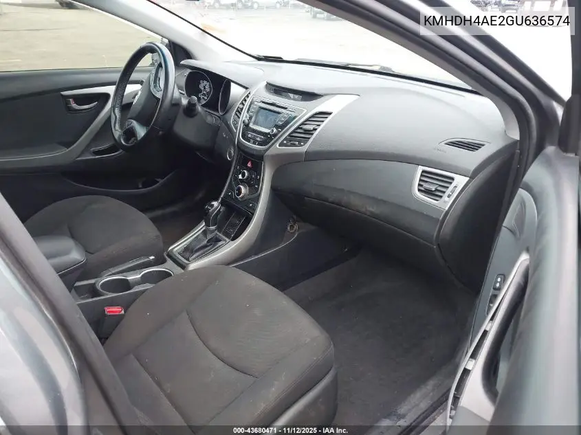 KMHDH4AE2GU636574 2016 Hyundai Elantra Value Edition