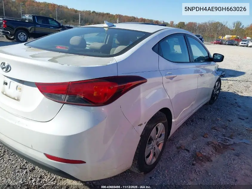 5NPDH4AE9GH663026 2016 Hyundai Elantra Se