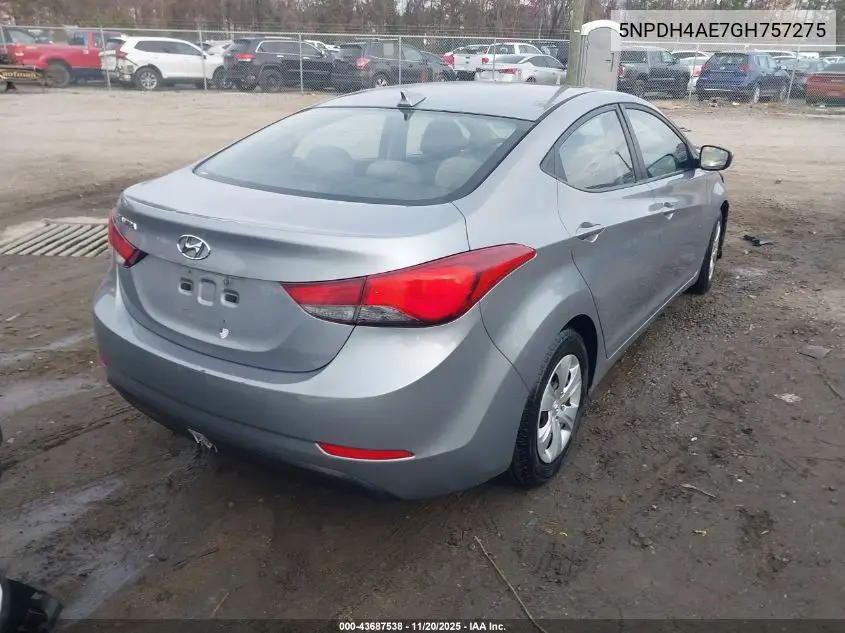 5NPDH4AE7GH757275 2016 Hyundai Elantra Se