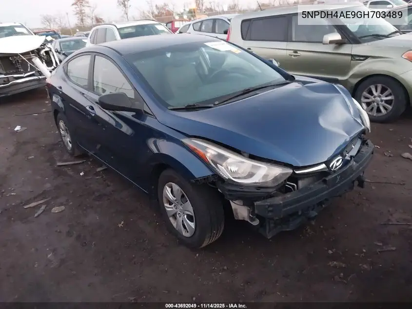 5NPDH4AE9GH703489 2016 Hyundai Elantra Se
