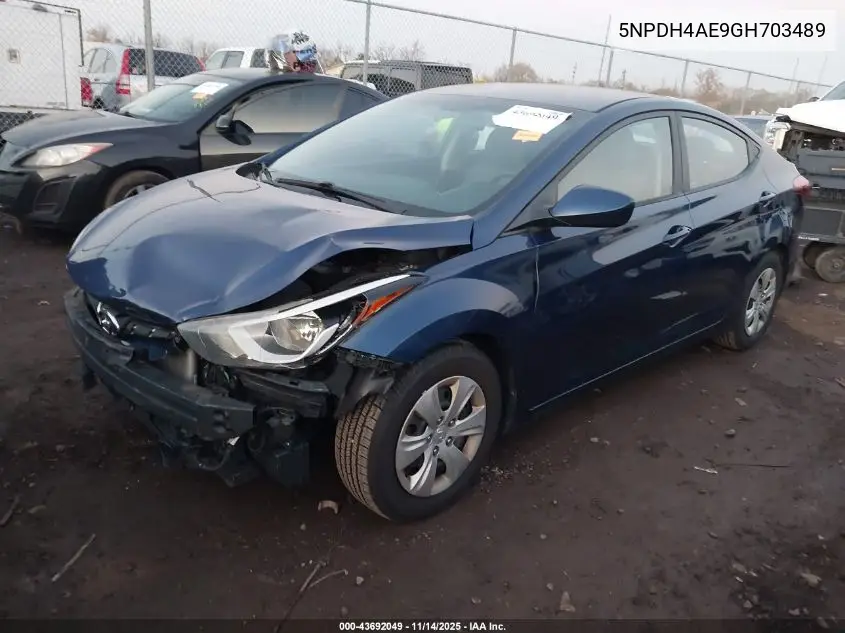5NPDH4AE9GH703489 2016 Hyundai Elantra Se