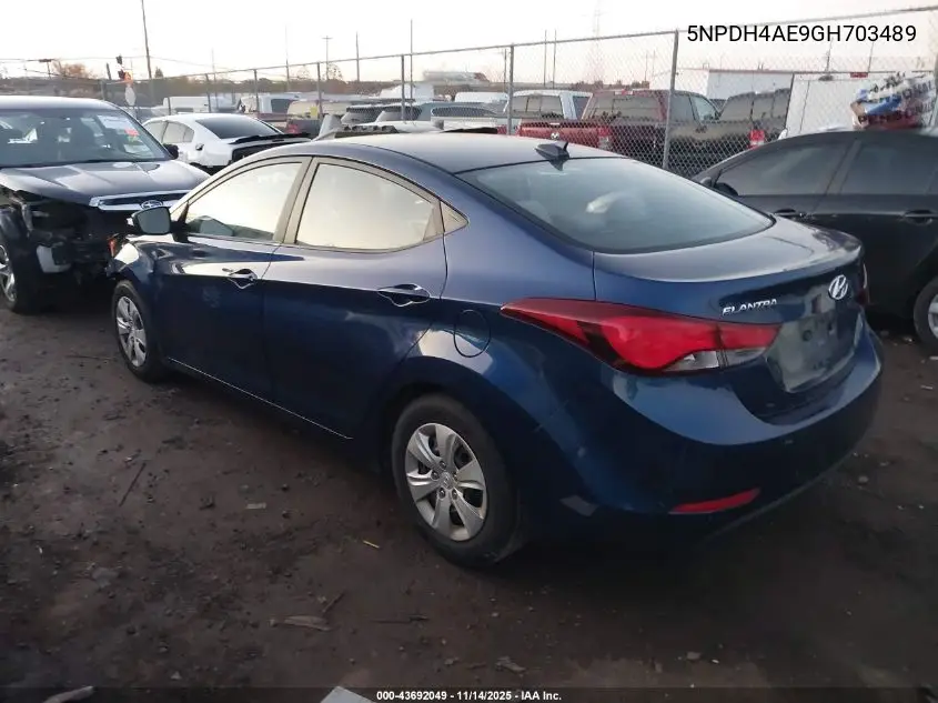 5NPDH4AE9GH703489 2016 Hyundai Elantra Se