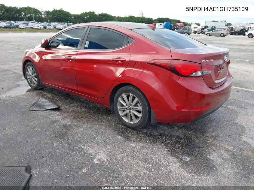 5NPDH4AE1GH735109 2016 Hyundai Elantra Se