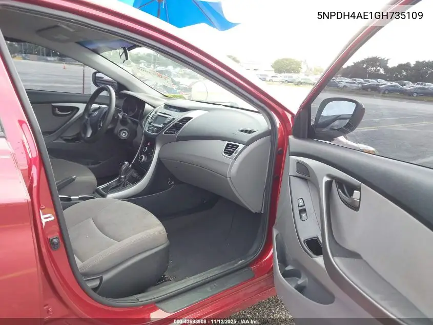5NPDH4AE1GH735109 2016 Hyundai Elantra Se